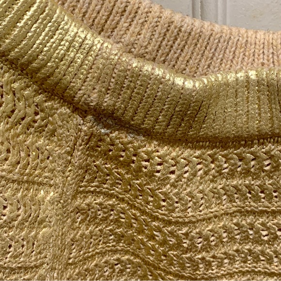 Gold Metallic Crochet Mini Skater Circle Skirt Disneybound Costume 8-10 NWT - Picture 7 of 12